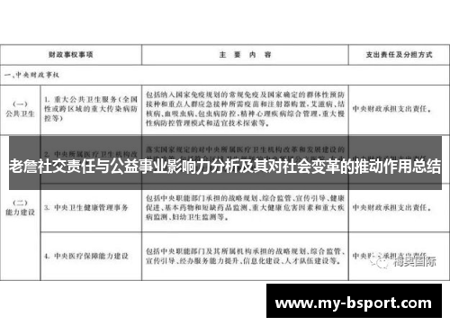 老詹社交责任与公益事业影响力分析及其对社会变革的推动作用总结